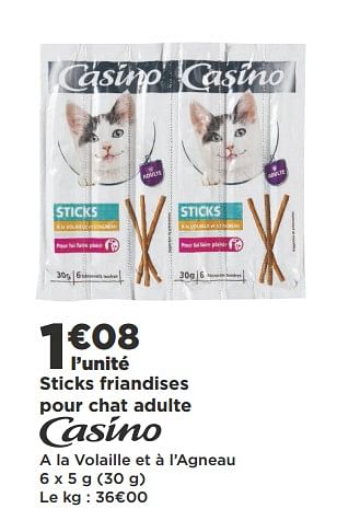 Promotion Super Casino Sticks Friandises Pour Chat Adulte Produit Maison Casino Animaux Accessoires Valide Jusqua 4 Promobutler