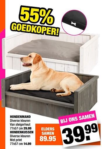 Promoties Hondenmand+hondenkussen - Huismerk - Big Bazar - Geldig van 23/04/2018 tot 06/05/2018 bij Big Bazar