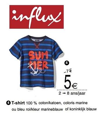 Promoties T-shirt - INFLUX - Geldig van 24/04/2018 tot 30/04/2018 bij Cora