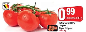Promotions Tomates grappe - Produit Maison - Smatch - Valide de 25/04/2018 à 01/05/2018 chez Smatch