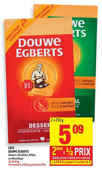 Promotions Cafe douwe egberts - Douwe Egberts - Valide de 25/04/2018 à 01/05/2018 chez Match