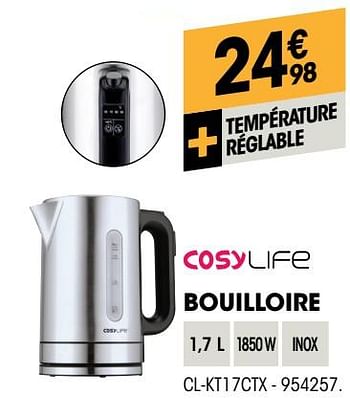 Promotions Cosylife bouilloire clkt17gx - Cosylife - Valide de 26/04/2018 à 13/05/2018 chez Electro Depot