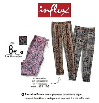 Promotions Pantalon-broek - INFLUX - Valide de 24/04/2018 à 30/04/2018 chez Cora