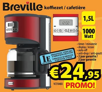 Promoties Breville koffiezet - cafetière vcf048x - Breville - Geldig van 26/04/2018 tot 04/05/2018 bij ElectroStock