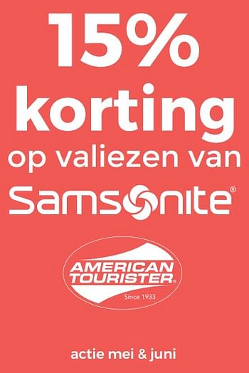 Promoties 15% korting op valiezen van samsonite - Samsonite - Geldig van 22/04/2018 tot 12/05/2018 bij Multi Bazar