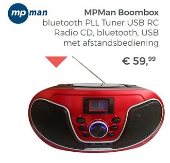 Promoties Mp man boombox - MP Man - Geldig van 22/04/2018 tot 12/05/2018 bij Multi Bazar