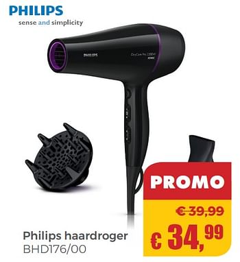 Promoties Philips haardroger bhd176-00 - Philips - Geldig van 22/04/2018 tot 12/05/2018 bij Multi Bazar