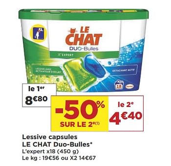 Promotion Super Casino Lessive Capsules Le Chat Duo Bulles Le Chat Menage Valide Jusqua 4 Promobutler