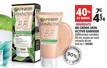 Promotions Bb crème skin active garnier - Garnier - Valide de 25/04/2018 à 30/04/2018 chez Auchan Ronq