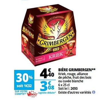 Promoties Bière grimbergen - Grimbergen - Geldig van 25/04/2018 tot 30/04/2018 bij Auchan