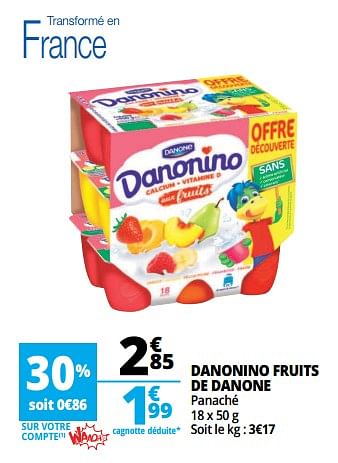 Promotions Danonino fruits de danone - Danone - Valide de 25/04/2018 à 30/04/2018 chez Auchan Ronq
