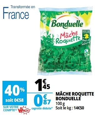 Promoties Mâche roquette bonduelle - Bonduelle - Geldig van 25/04/2018 tot 30/04/2018 bij Auchan