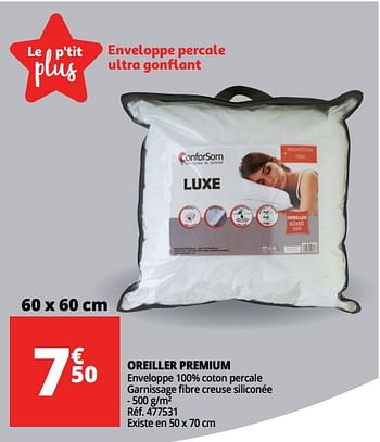 Promotions Oreiller premium - Produit Maison - Auchan Ronq - Valide de 25/04/2018 à 30/04/2018 chez Auchan Ronq