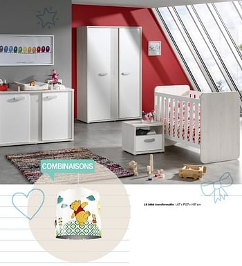Promoties Lit bébé transformable - Huismerk - Euroshop - Geldig van 20/03/2018 tot 30/06/2018 bij Euro Shop