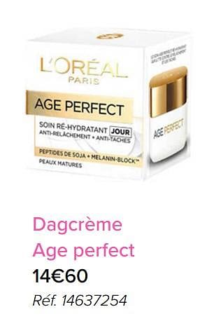 Promoties Dagcrème age perfect l`oréal paris - L'Oreal Paris - Geldig van 01/05/2018 tot 31/05/2018 bij Euro Shop