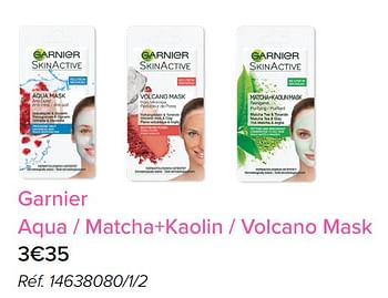 Promoties Garnier aqua - matcha+kaolin - volcano mask - Garnier - Geldig van 01/05/2018 tot 31/05/2018 bij Euro Shop