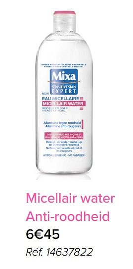 Promoties Micellair water anti-roodheid mixa - Mixa - Geldig van 01/05/2018 tot 31/05/2018 bij Euro Shop