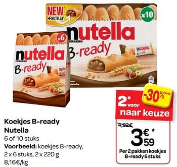 Promoties Koekjes b-ready nutella koekjes b-ready - Ferrero - Geldig van 25/04/2018 tot 07/05/2018 bij Carrefour