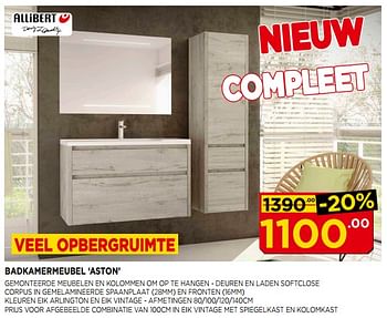 Promoties Allibert badkamermeubel `aston` - Allibert - Geldig van 01/05/2018 tot 31/05/2018 bij Bouwcenter Frans Vlaeminck