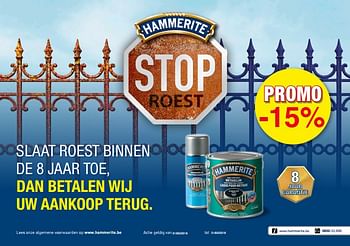 Promoties - 15% hammerite stop roest - Hammerite - Geldig van 01/05/2018 tot 31/05/2018 bij Bouwcenter Frans Vlaeminck