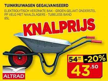 Promoties Altrad tuinkruiwagen gegalvaniseerd - Altrad - Geldig van 01/05/2018 tot 31/05/2018 bij Bouwcenter Frans Vlaeminck