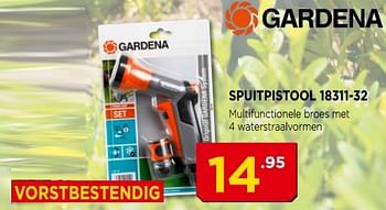 Promoties Gardena spuitpistool 18311-32 - Gardena - Geldig van 01/05/2018 tot 31/05/2018 bij Bouwcenter Frans Vlaeminck