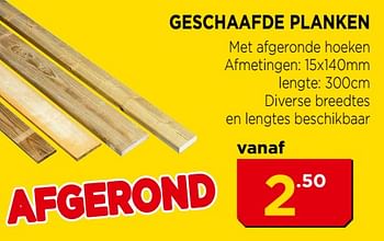 Promoties Geschaafde planken - Huismerk - Bouwcenter Frans Vlaeminck - Geldig van 01/05/2018 tot 31/05/2018 bij Bouwcenter Frans Vlaeminck