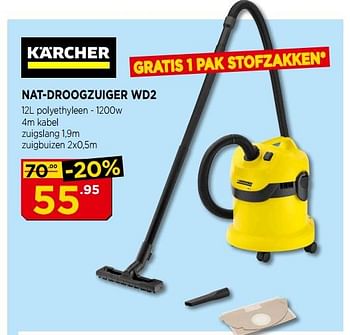 Promoties Kärcher nat-droogzuiger wd2 - Kärcher - Geldig van 01/05/2018 tot 31/05/2018 bij Bouwcenter Frans Vlaeminck