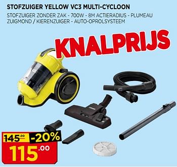 Promoties Kärcher stofzuiger yellow vc3 multi-cycloon - Kärcher - Geldig van 01/05/2018 tot 31/05/2018 bij Bouwcenter Frans Vlaeminck