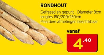 Promoties Rondhout - Huismerk - Bouwcenter Frans Vlaeminck - Geldig van 01/05/2018 tot 31/05/2018 bij Bouwcenter Frans Vlaeminck