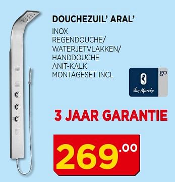 Promoties Van marcke douchezuil` aral` - Van Marcke - Geldig van 01/05/2018 tot 31/05/2018 bij Bouwcenter Frans Vlaeminck