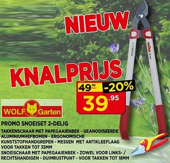 Promoties Wolf garten promo snoeiset 2-delig - Wolf Garten - Geldig van 01/05/2018 tot 31/05/2018 bij Bouwcenter Frans Vlaeminck