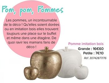 Promotions Pomme imitation bois grande - Produit Maison - Euroshop - Valide de 01/05/2018 à 31/05/2018 chez Euro Shop