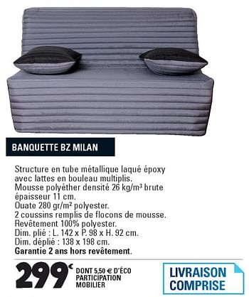 Promotions Banquette bz milan - Produit Maison - E.Leclerc - Valide de 06/02/2018 à 31/12/2018 chez E.Leclerc