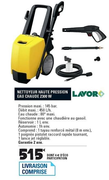 Promotions Lavor nettoyeur haute pression eau chaude - Lavor - Valide de 06/02/2018 à 31/12/2018 chez E.Leclerc