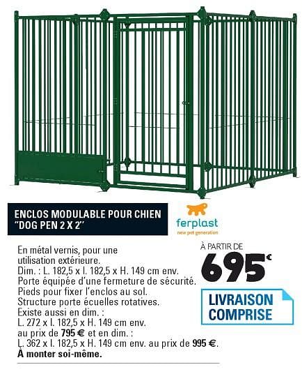 Ferplast Enclos modulable pour chien dog pen 2x 2 - En promotion 