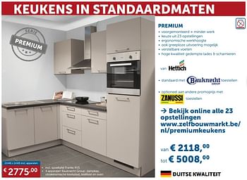 Promotions Premium keuken in standaardmaten - Produit maison - Zelfbouwmarkt - Valide de 02/05/2018 à 28/05/2018 chez Zelfbouwmarkt