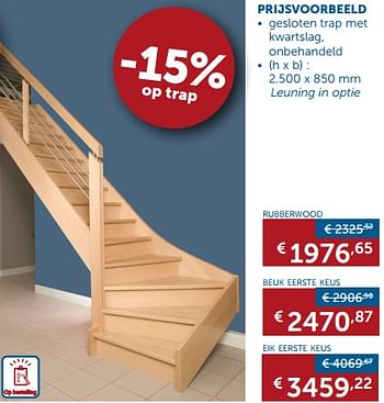Promotions Rubberwood trappen - Produit maison - Zelfbouwmarkt - Valide de 02/05/2018 à 28/05/2018 chez Zelfbouwmarkt