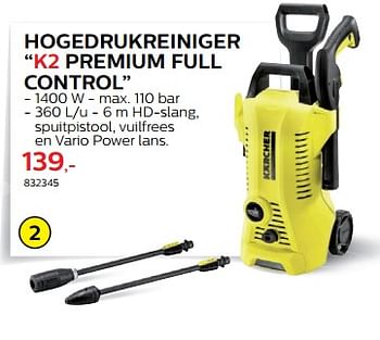 Promoties Kärcher hogedrukreiniger k2 premium full control - Kärcher - Geldig van 28/03/2018 tot 30/06/2018 bij Hubo