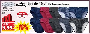 Promotion Norma Lot De 10 Slips Femme Ou Homme Ellenor Vetements Chaussures Valide Jusqua 4 Promobutler