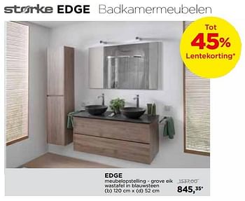 Promoties Storke edge badkamermeubel edge meubelopstelling grove eik - Storke - Geldig van 29/04/2018 tot 26/05/2018 bij X2O