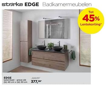 Promoties Storke edge badkamermeubel kolomkast grove eik - Storke - Geldig van 29/04/2018 tot 26/05/2018 bij X2O