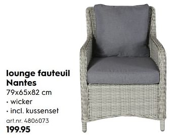 Promoties Lounge fauteuil nantes - Royal Patio - Geldig van 09/04/2018 tot 31/05/2018 bij Blokker