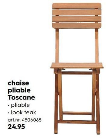 Promotions Chaise pliable toscane - Royal Patio - Valide de 09/04/2018 à 31/05/2018 chez Blokker