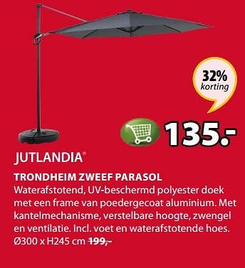 Wiegen Iedereen Verdorde Jutlandia Trondheim zweef parasol - Promotie bij Jysk