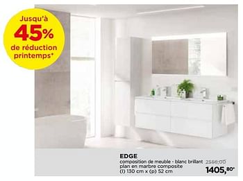 Promotions Storke edge meubles salle de bains edge composition de meuble blanc brillant - Storke - Valide de 29/04/2018 à 26/05/2018 chez X2O