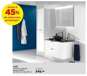 Promoties Storke luz meubles salle de bains luz armoire colonne blanc brillant - Storke - Geldig van 29/04/2018 tot 26/05/2018 bij X2O