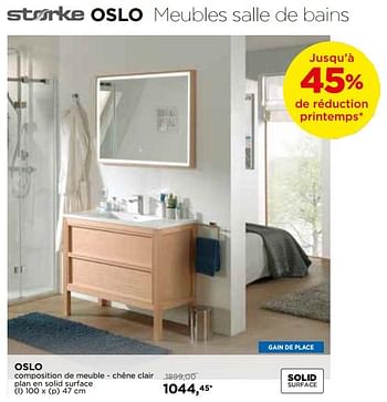 Promotions Storke oslo meubles salle de bains oslo composition de meuble chêne clair - Storke - Valide de 29/04/2018 à 26/05/2018 chez X2O