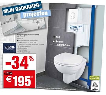 Promotions Hang-wc-pack solido grohe - Grohe - Valide de 09/05/2018 à 28/05/2018 chez Brico