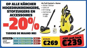 Promotions Kärcher k4 full control + home - Kärcher - Valide de 06/05/2018 à 31/05/2018 chez Bouwcenter Frans Vlaeminck